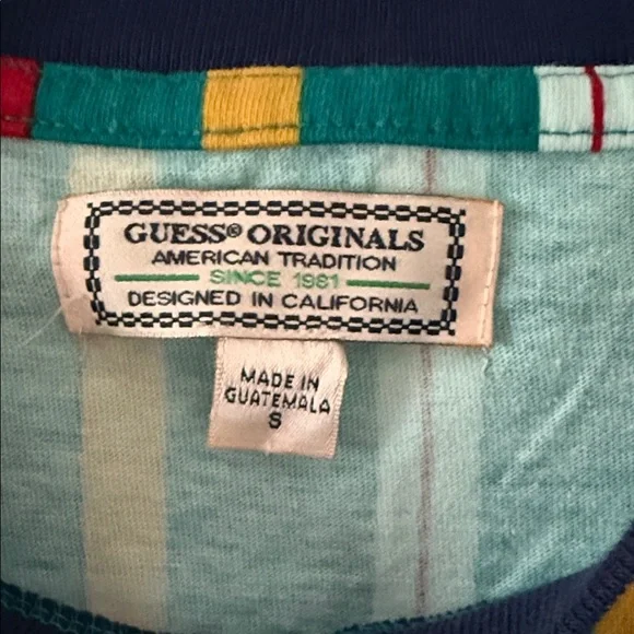 Vintage GUESS Vibrant Striped Short Sleeve Tee - Picture 3 of 6